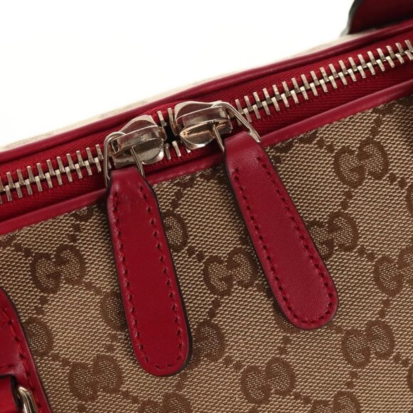 GUCCI GG Canvas Heart bit Tote Bag 2way Beige Red Auth ki5996V - Picture 10 of 16
